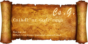 Csikász Gyöngyi névjegykártya